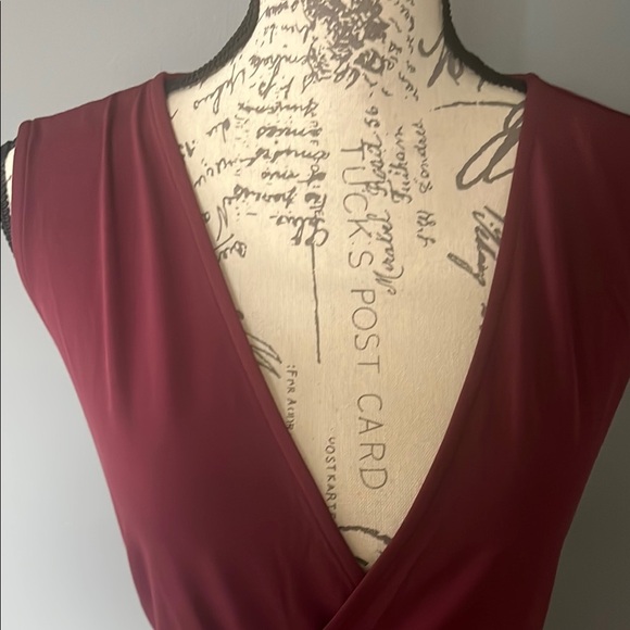 NWOT Venus XL Elegant Burgundy Sleeveless Dress, Sexy & Stretchy! - Picture 2 of 6